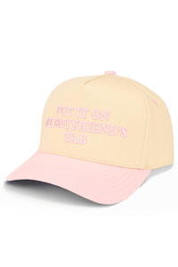 CC BEANIE PUT IT ON MY BOYFRIEND'S TAB Letter Embroidered on Two Tone Baseball Cap Trucker Hat