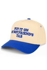 CC BEANIE PUT IT ON MY BOYFRIEND'S TAB Letter Embroidered on Two Tone Baseball Cap Trucker Hat