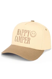 CC BEANIE HAPPY CAMPER Letter Embroidered on Two Tone Baseball Cap Trucker Hat