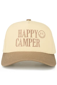 CC BEANIE HAPPY CAMPER Letter Embroidered on Two Tone Baseball Cap Trucker Hat