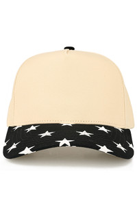 CC BEANIE Star Pattern on Brim Two Tone Baseball Cap Trucker Hat