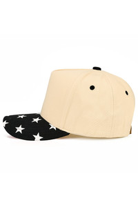 CC BEANIE Star Pattern on Brim Two Tone Baseball Cap Trucker Hat