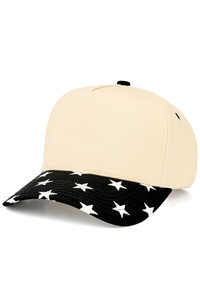 CC BEANIE Star Pattern on Brim Two Tone Baseball Cap Trucker Hat