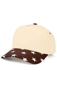CC BEANIE Star Pattern on Brim Two Tone Baseball Cap Trucker Hat