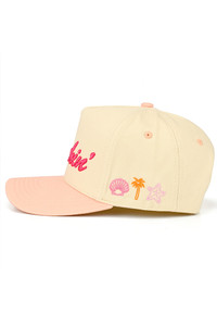 CC BEANIE BEACHIN' Letter Embroidered on Two Tone Baseball Cap Trucker Hat