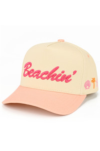 CC BEANIE BEACHIN' Letter Embroidered on Two Tone Baseball Cap Trucker Hat