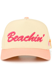 CC BEANIE BEACHIN' Letter Embroidered on Two Tone Baseball Cap Trucker Hat