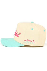 CC BEANIE BEACHIN' Letter Embroidered on Two Tone Baseball Cap Trucker Hat