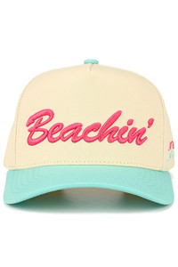 CC BEANIE BEACHIN' Letter Embroidered on Two Tone Baseball Cap Trucker Hat
