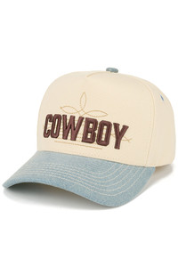 CC BEANIE COWBOY Letter Embroidered on Two Tone Baseball Cap Trucker Hat