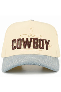 CC BEANIE COWBOY Letter Embroidered on Two Tone Baseball Cap Trucker Hat