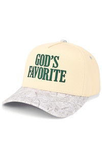CC BEANIE GOD'S FAVORITE Letter Embroidered on Two Tone Baseball Cap Trucker Hat