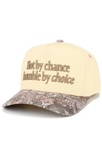 CC BEANIE HOT BY CHANCE HUMBLE BY CHOICE Letter Embroidered on Two Tone Baseball Cap Trucker Hat