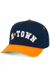 CC BEANIE H TOWN Letter Embroidered with a Star on Two Tone Baseball Cap Trucker Hat