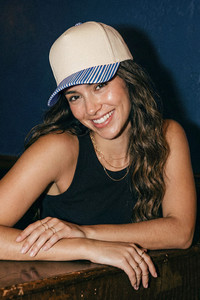 CC BEANIE Striped Pattern on Bill Plain Two Tone Baseball Cap Trucker Hat
Snap Back