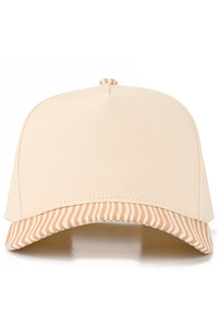 CC BEANIE Striped Pattern on Bill Plain Two Tone Baseball Cap Trucker Hat
Snap Back