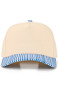 CC BEANIE Striped Pattern on Bill Plain Two Tone Baseball Cap Trucker Hat
Snap Back