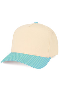 CC BEANIE Striped Pattern on Bill Plain Two Tone Baseball Cap Trucker Hat
Snap Back