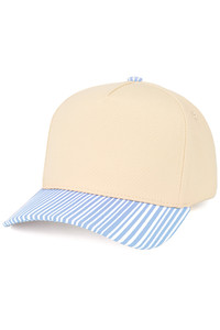 CC BEANIE Striped Pattern on Bill Plain Two Tone Baseball Cap Trucker Hat
Snap Back