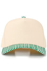 CC BEANIE Striped Pattern on Bill Plain Two Tone Baseball Cap Trucker Hat
Snap Back