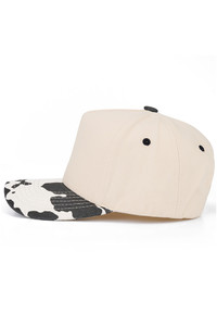 CC BEANIE Cow Pattern Print on Bill Plain Baseball Cap Trucker Hat