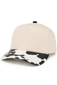 CC BEANIE Cow Pattern Print on Bill Plain Baseball Cap Trucker Hat