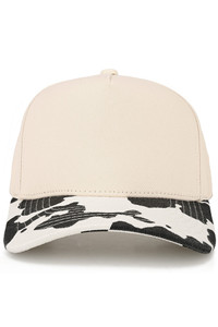 CC BEANIE Cow Pattern Print on Bill Plain Baseball Cap Trucker Hat