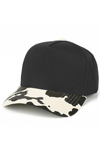 CC BEANIE Cow Pattern Print on Bill Plain Baseball Cap Trucker Hat
