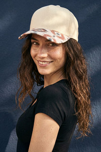 CC BEANIE Aztec Pattern on Bill Plain Two Tone Baseball Cap Trucker Hat