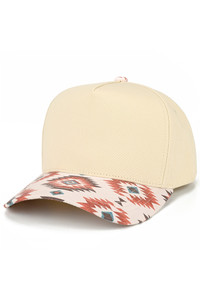 CC BEANIE Aztec Pattern on Bill Plain Two Tone Baseball Cap Trucker Hat