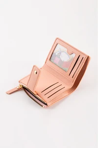 Compact Diamond-Stitched Pattern ID Window Wallet