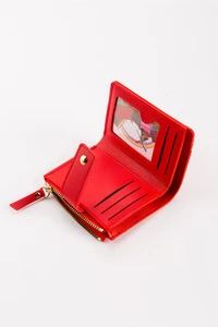 Compact Diamond-Stitched Pattern ID Window Wallet