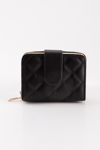 Diamond-Stitched Pattern Multi Slot  ID Window Wallet Card Holder
