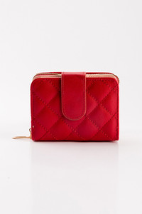 Diamond-Stitched Pattern Multi Slot  ID Window Wallet Card Holder