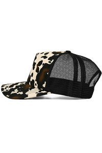 CC BEANIE Cow Pattern with Mesh Back Baseball Cap Trucker Hat