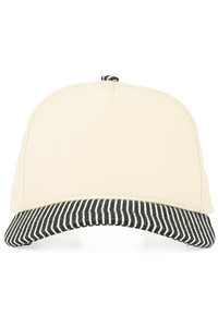 CC BEANIE Denim Pinstripe Cotton Criss-Cross Back Ponytail Trucker Hat Baseball Cap