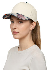 CC BEANIE Multi Pattern Patchwork Criss-Cross Back Ponytail Trucker Hat Baseball Cap