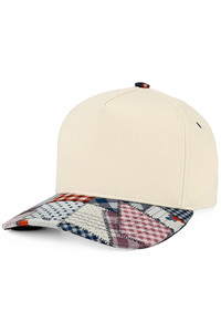 CC BEANIE Multi Pattern Patchwork Criss-Cross Back Ponytail Trucker Hat Baseball Cap
