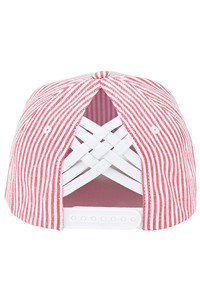 CC BEANIE Stripe Pattern Criss-Cross Back Ponytail Trucker Hat Baseball Cap