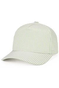 CC BEANIE Stripe Pattern Criss-Cross Back Ponytail Trucker Hat Baseball Cap