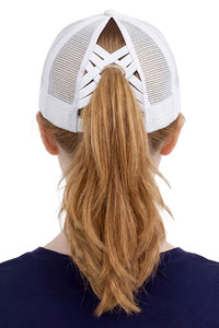CC BEANIE Tie Dye with Mesh Back Criss-Cross Back Ponytail Trucker Hat Baseball Cap
