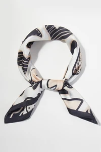 Multi Pattern Hearts Print Light Weight Silky All Season Bandana Scarf