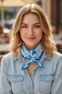 Multi Pattern Hearts Print Light Weight Silky All Season Bandana Scarf
