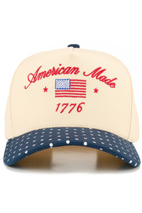 CC BEANIE AMERICAN MADE 1776 Letter Embroidered on Two Tone Baseball Cap Trucker Hat