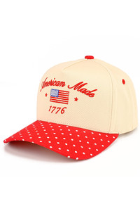 CC BEANIE AMERICAN MADE 1776 Letter Embroidered on Two Tone Baseball Cap Trucker Hat