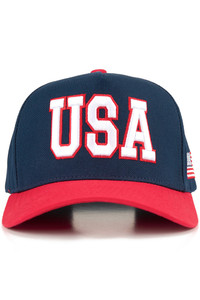 CC BEANIE Two-Tone Flag USA Letter Embroidered on Two Tone Baseball Cap Trucker Hat