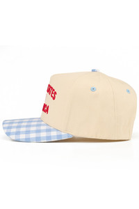CC BEANIE Gingham UNITED STATES OF AMERICA Letter Embroidered on Two Tone Baseball Cap Trucker Hat