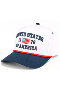 CC BEANIE UNITED STATES 1776 OF AMERICA Letter with USA Flag Embroidered on Two Tone Baseball Cap Trucker Hat