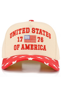 CC BEANIE UNITED STATES 1776 OF AMERICA Letter with USA Flag Embroidered on Two Tone Baseball Cap Trucker Hat