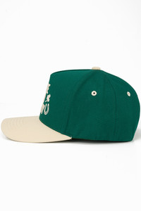 C.C HERE TO PADDY Letter with Dice, Ribbon, Horseshoe and Three Leaf Clover Embroidered on Two Tone Baseball Cap Trucker Hat